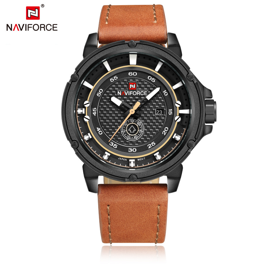 นาฬิกา Naviforce รุ่น NF9083 BK BN นาฬิกาข้อมือสุภาพบุรุษ สีน้ำตาล ของแท้ รับประกันศูนย์ 1 ปี ส่งพร้อมกล่อง และใบรับประกันศูนย์ ราคาถูกที่สุด