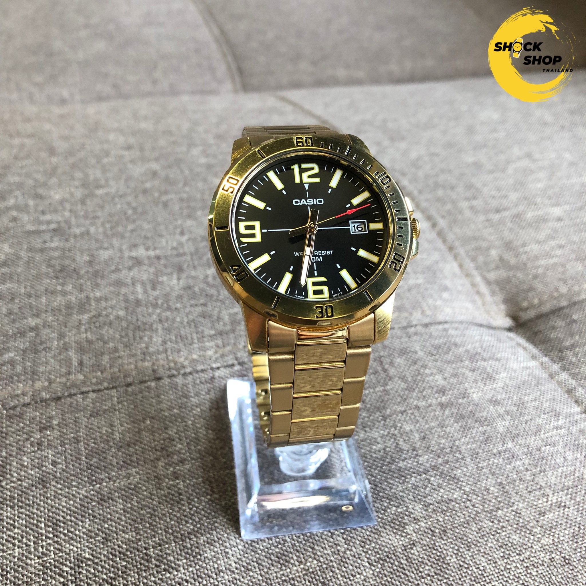 CASIO นาฬิกาผู้ชาย รุ่น MTP-VD01G-1BV วัสดุสเตนเลสสตีล สีทอง คาสิโอ