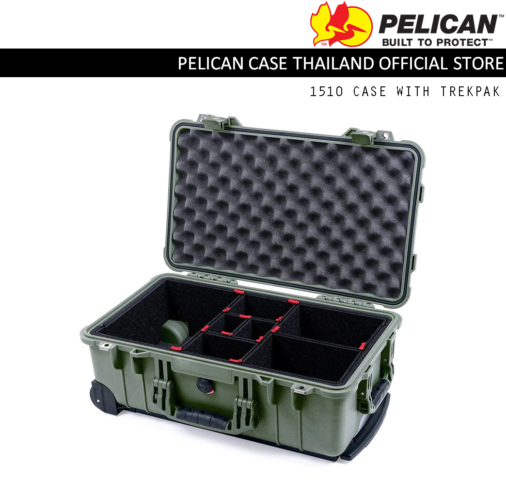PELICAN 1510 CASE WITH TREKPAK SYSTEM - OD GREEN