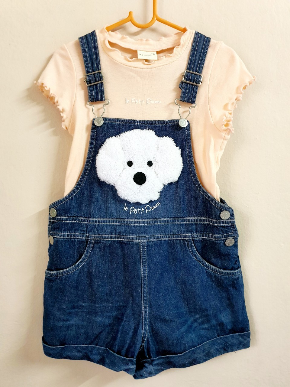 เอี้ยมยีนส์ หมีปั้ม + เสื้อ Le Petit Pumm ไซส์ 4Y by ChaLom มือสอง เหมือนใหม่ ไม่มีตำหนิ