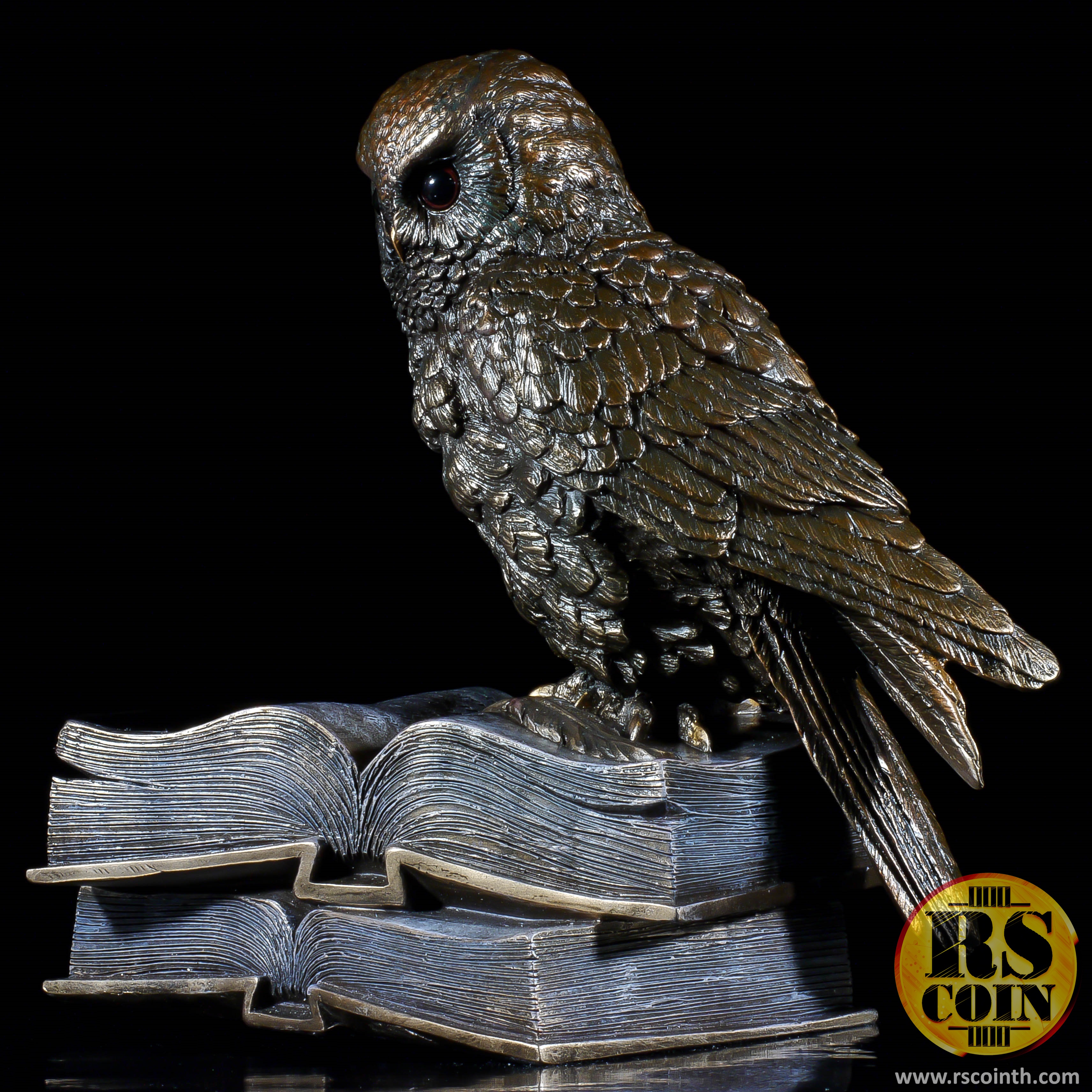 รูปปั้นสัมฤทธิ์ - นกฮูกหนังสือ (Sculpture Bronze Owl on Book - Pre Order)