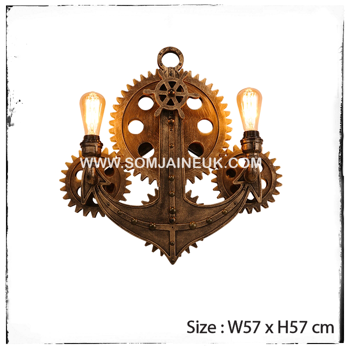 #006 โคมไฟเฟืองเกียร์หมุนได้แบบติดผนัง สไตล์ลอฟท์ เรโทร (American Retro Gear Lamp) แถมฟรีหลอดเอดิสัน !!!