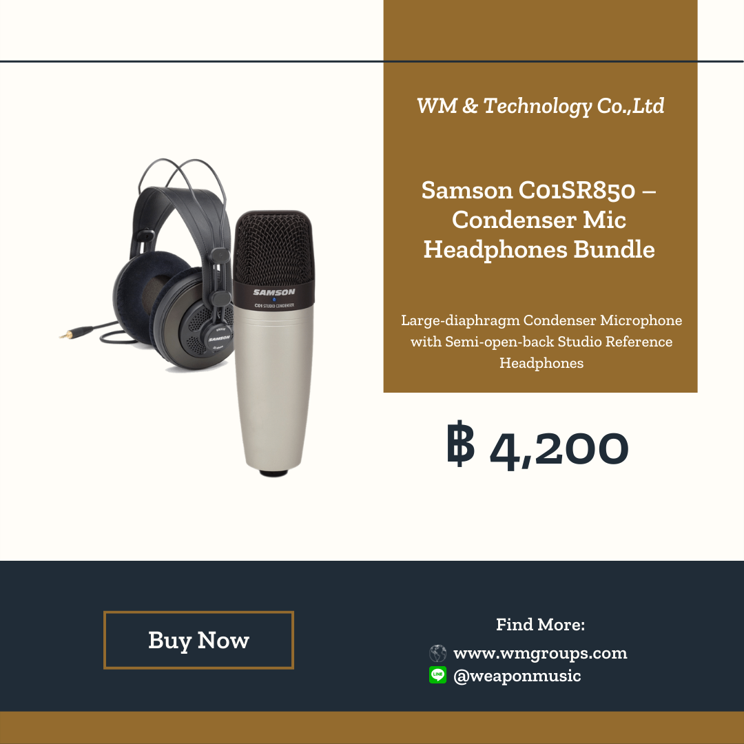 Samson C01SR850 – Condenser Mic Headphones Bundle