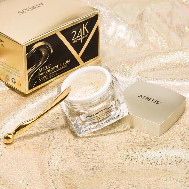 Atreus 24K Gold Eye Cream 99.9% 30g. เอเทรียส ครีมบำรุงรอบดวงตา 30 กรัม