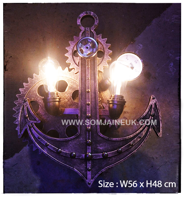 #012 โคมไฟเฟืองเกียร์หมุนได้แบบติดผนัง สไตล์ลอฟท์ เรโทร (American Retro Gear Lamp) แถมฟรีหลอดเอดิสัน !!!