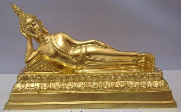 พระประจำวันเกิด อังคาร ปางไสยาสน์ หน้าตัก 5 นิ้ว เนื้อทองเหลือง ปิดทองแท้