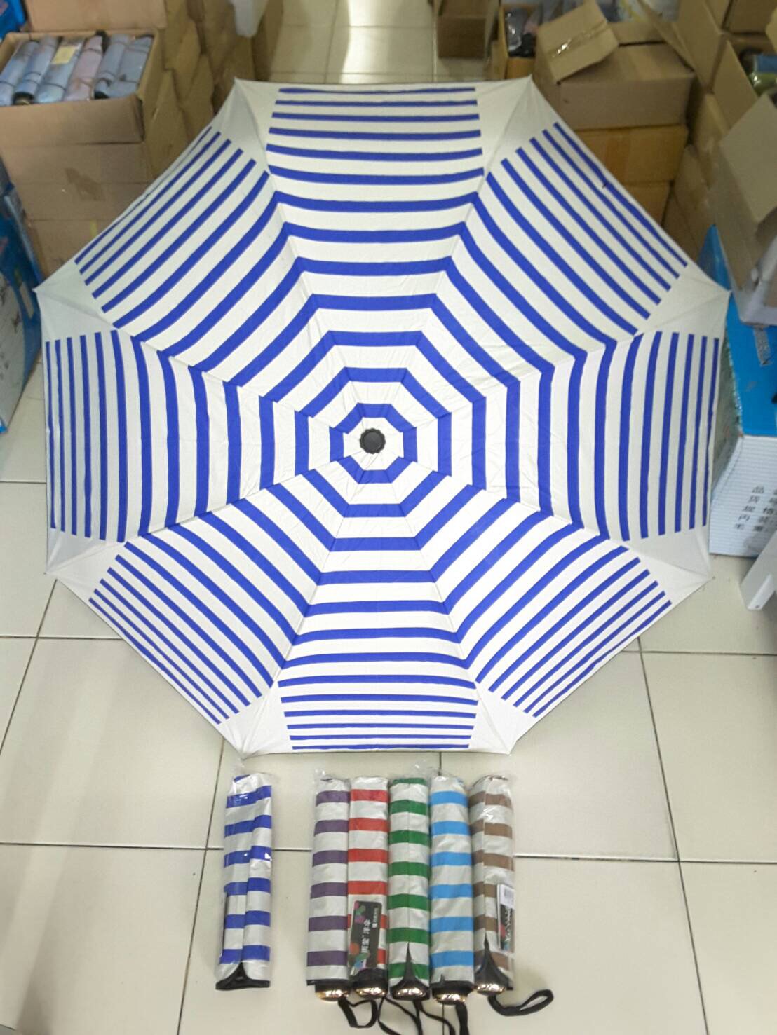 ร่มพับแฟชั่น3ตอนยูวีดำ21นิ้รหัส610