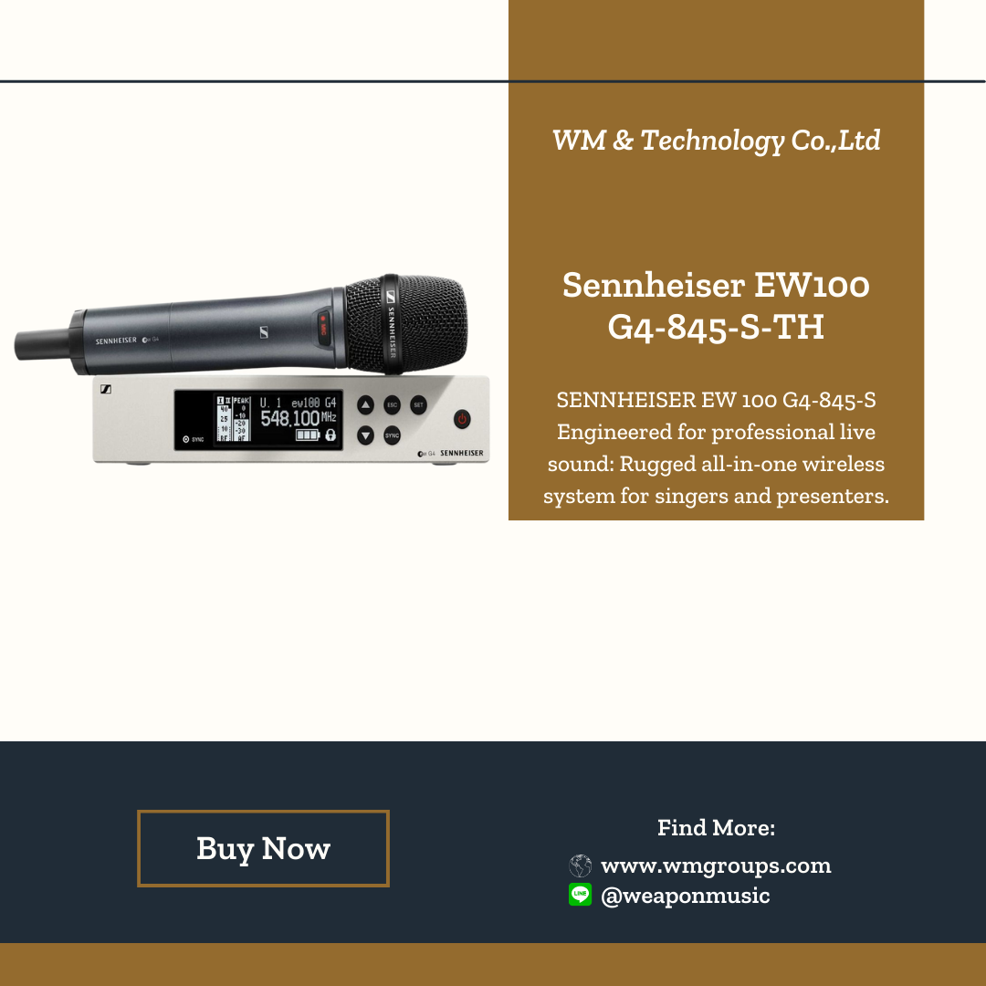 Sennheiser EW100 G4-845-S-TH | ชุดไมค์ลอยเดี่ยวแบบ Dynamic Super-Cardioid ย่าน UHF ความถี่ 748.2 - 757.8