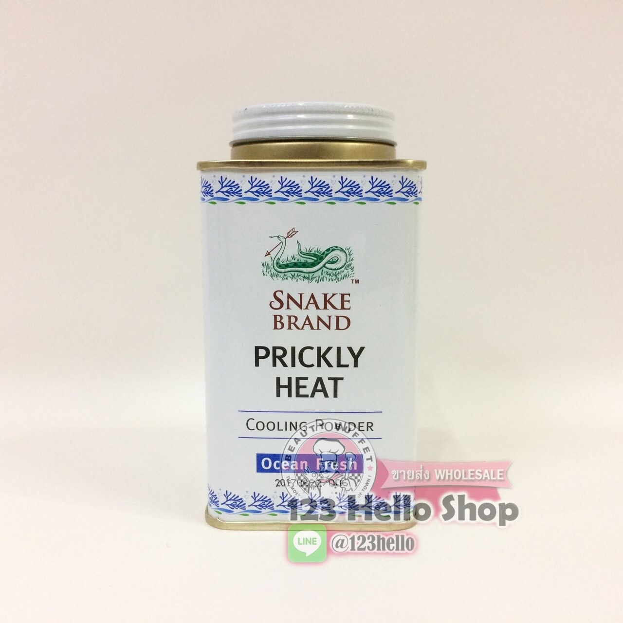 SNAKE BRAND PRICKLY HEAT COOLING POWDER REFRESHING แป้งเย็นตรางู ปริกลี่ฮีท รีเฟรชชิ่ง (สูตรสดชื่น ปกป้องผิว) 140 กรัม