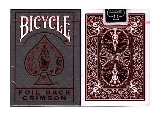 Bicycle Foil Back Crimson V2 Playing Cards (สีแดง)