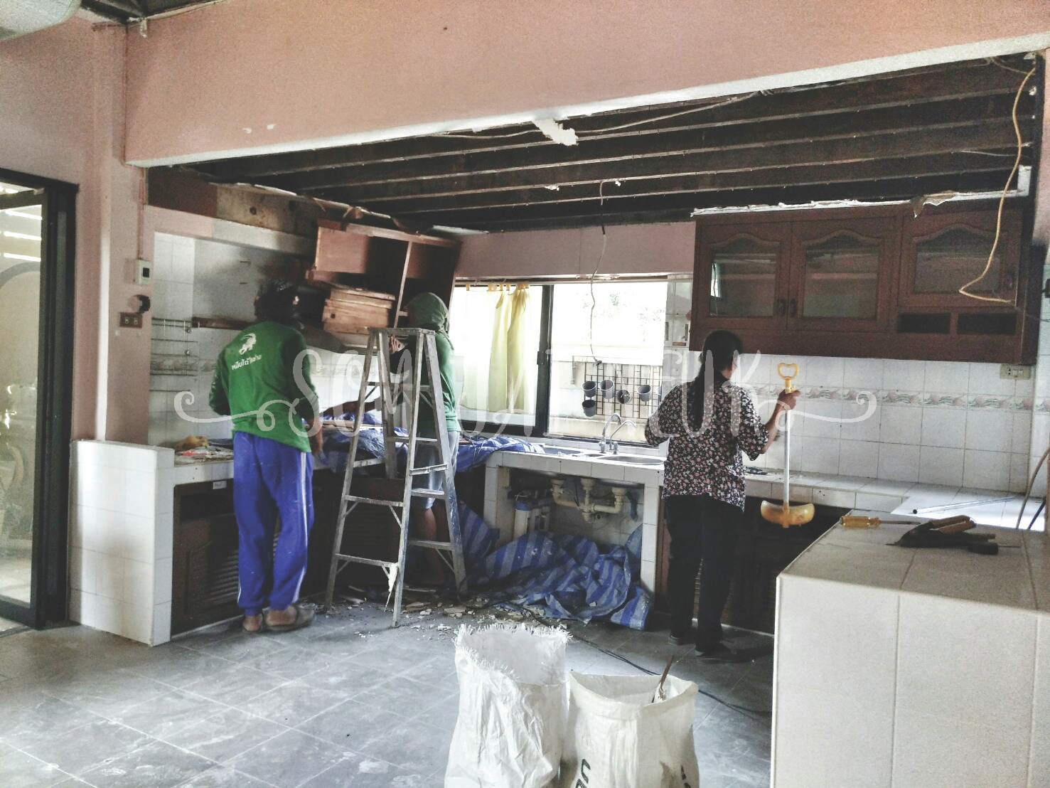 รีโนเวทครัว ฉาบปูนลอฟท์ 65 ตร.ม@ร้านอาหารย่านติวานนท์