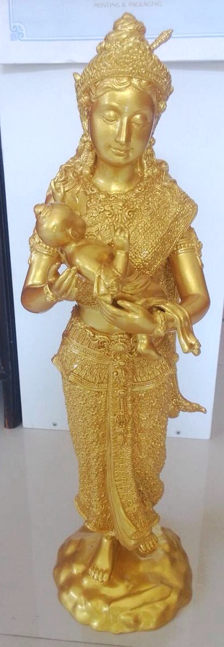 พระนางสิริมหามายา อุ้มเจ้าชายสิทธัตถะ สูง55ซม.
