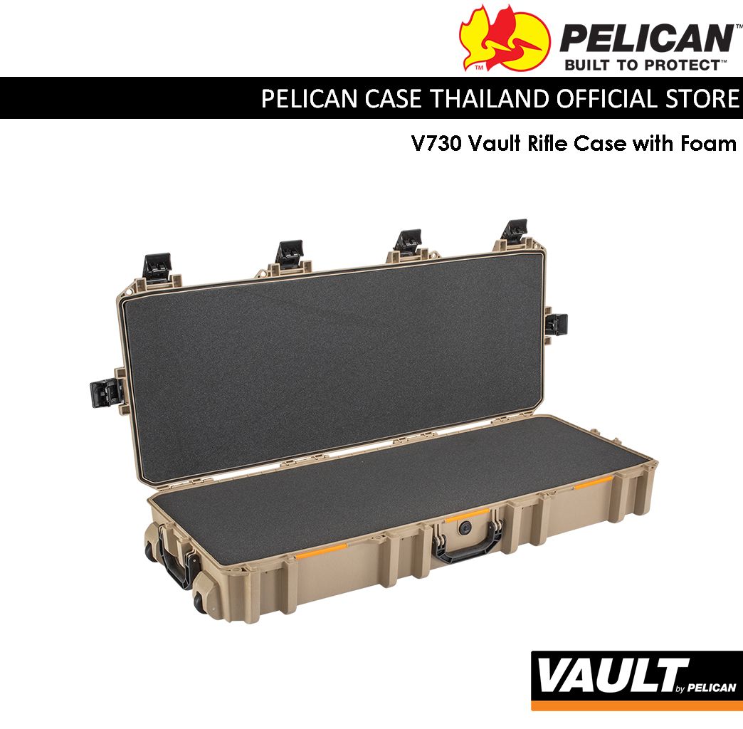 Pelican V730 Vault Tactical Rifle Case with Foam - Desert Tan