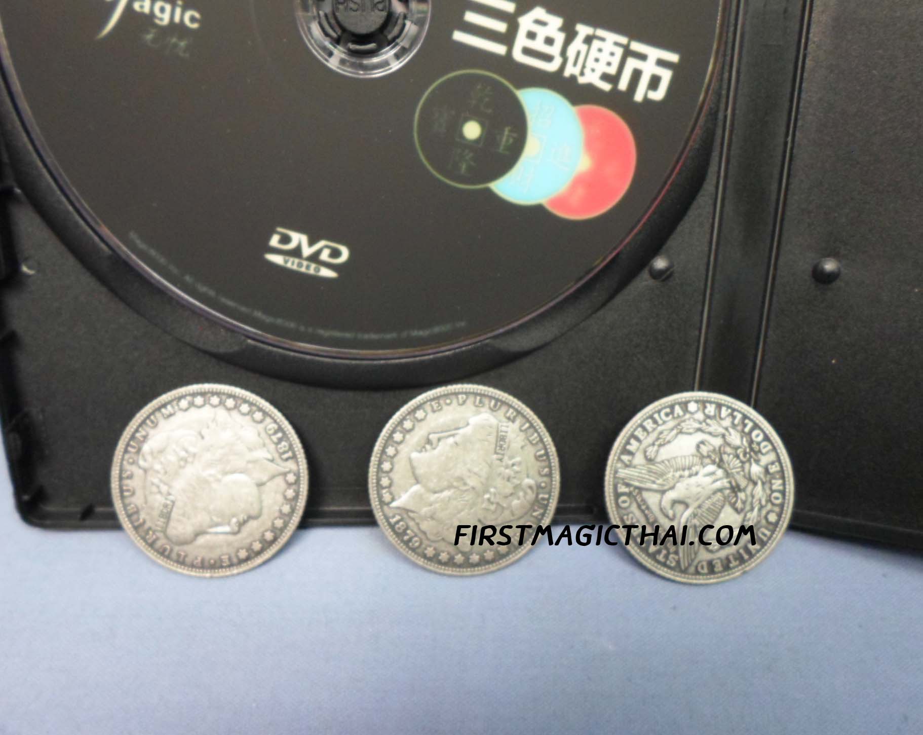 Three color changing coins by Wu You