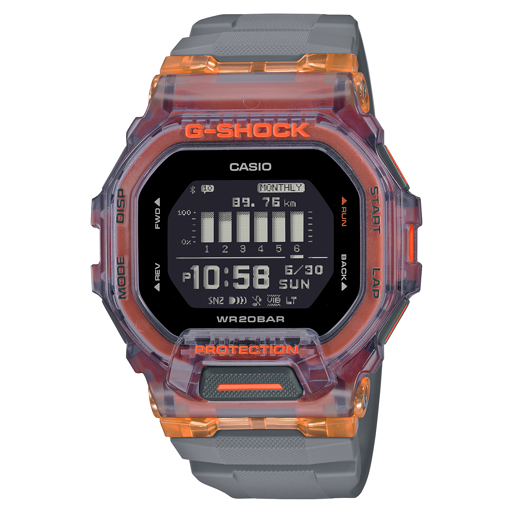 CASIO G-SHOCK นาฬิกาผู้ชาย รุ่น GBD-200SM-1A5 ซีรีส์ Vital Bright จีช็อค