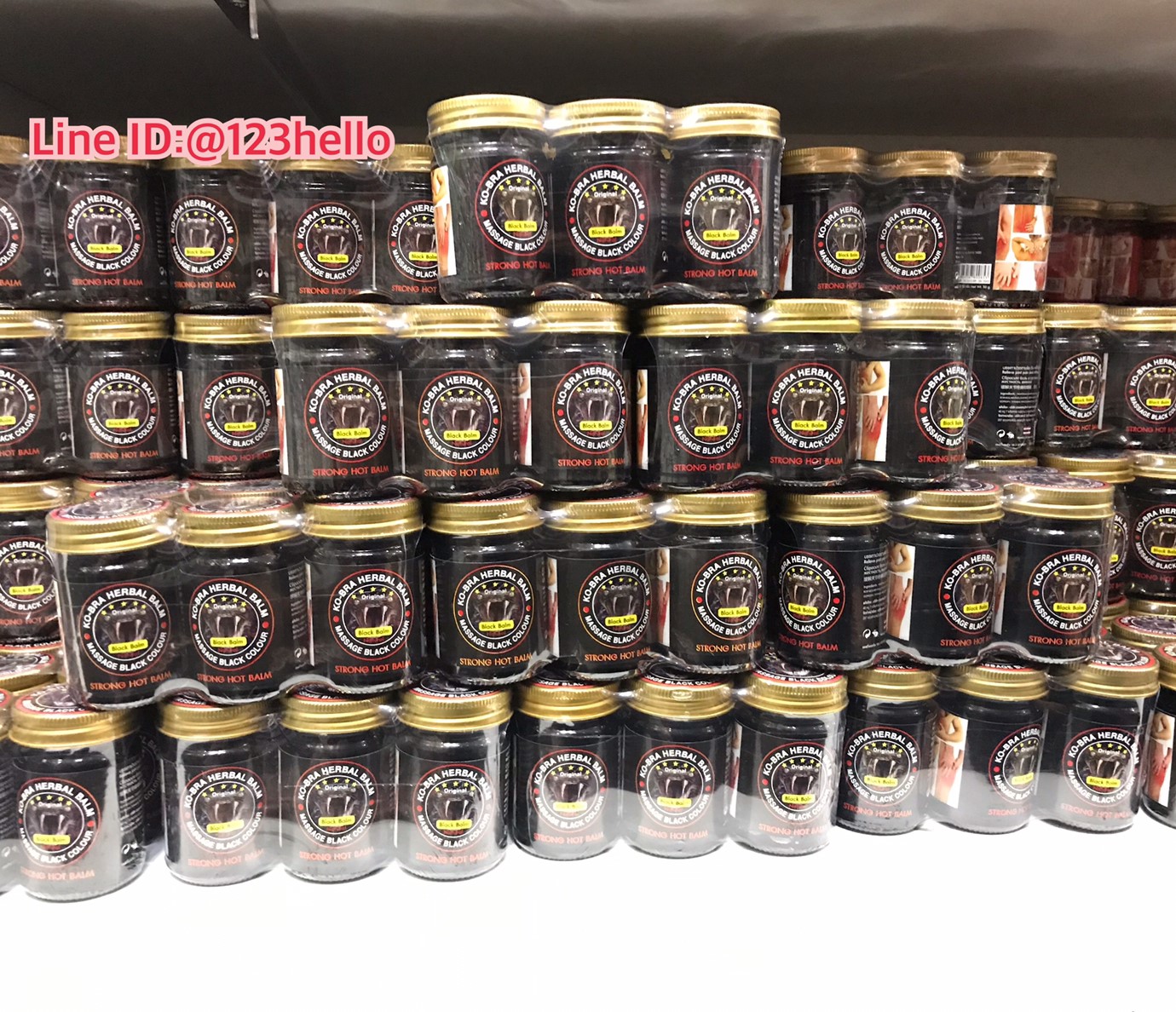 Ko-Bra Herbal Balm Black (Eucalyptus Flavour) โค-บรา เฮอร์เบิล บาล์ม (ยาหม่องสูตรสตรองบาล์มสูตรร้อน) 50 กรัม x 6 ชิ้น