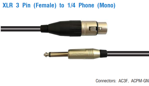 XLR 3 Pin (Female) to 1/4 Phone (Mono) ความยาว 15 เมตร