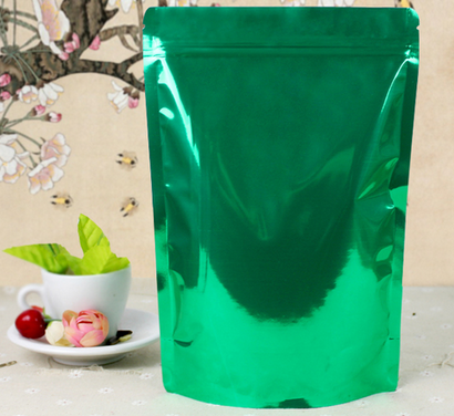 A30 ถุงฟอยด์สีน้ำเงิน ก้นตั้ง ติดซิป ขนาด 18x26+4 ซม. สีเขียว