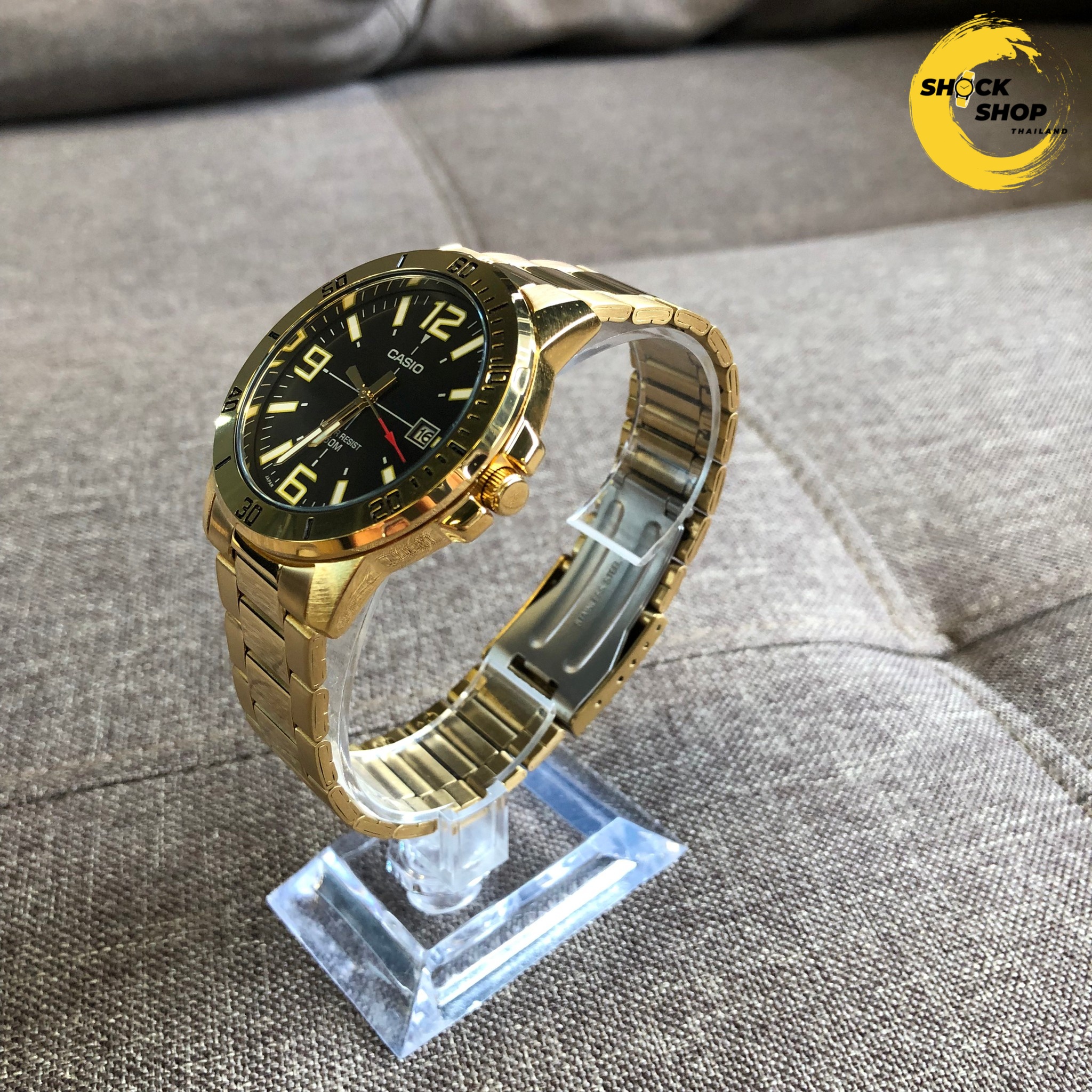 CASIO นาฬิกาผู้ชาย รุ่น MTP-VD01G-1BV วัสดุสเตนเลสสตีล สีทอง คาสิโอ