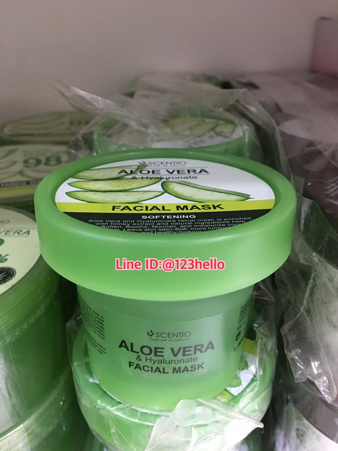 SCENTIO ALOE VERA & Hyaluronate FACIAL MASK เซนทิโอ อโลเวร่า แอนด์ ไฮยาลูโรเนต เฟเชียล มาส์ค 100 มล.