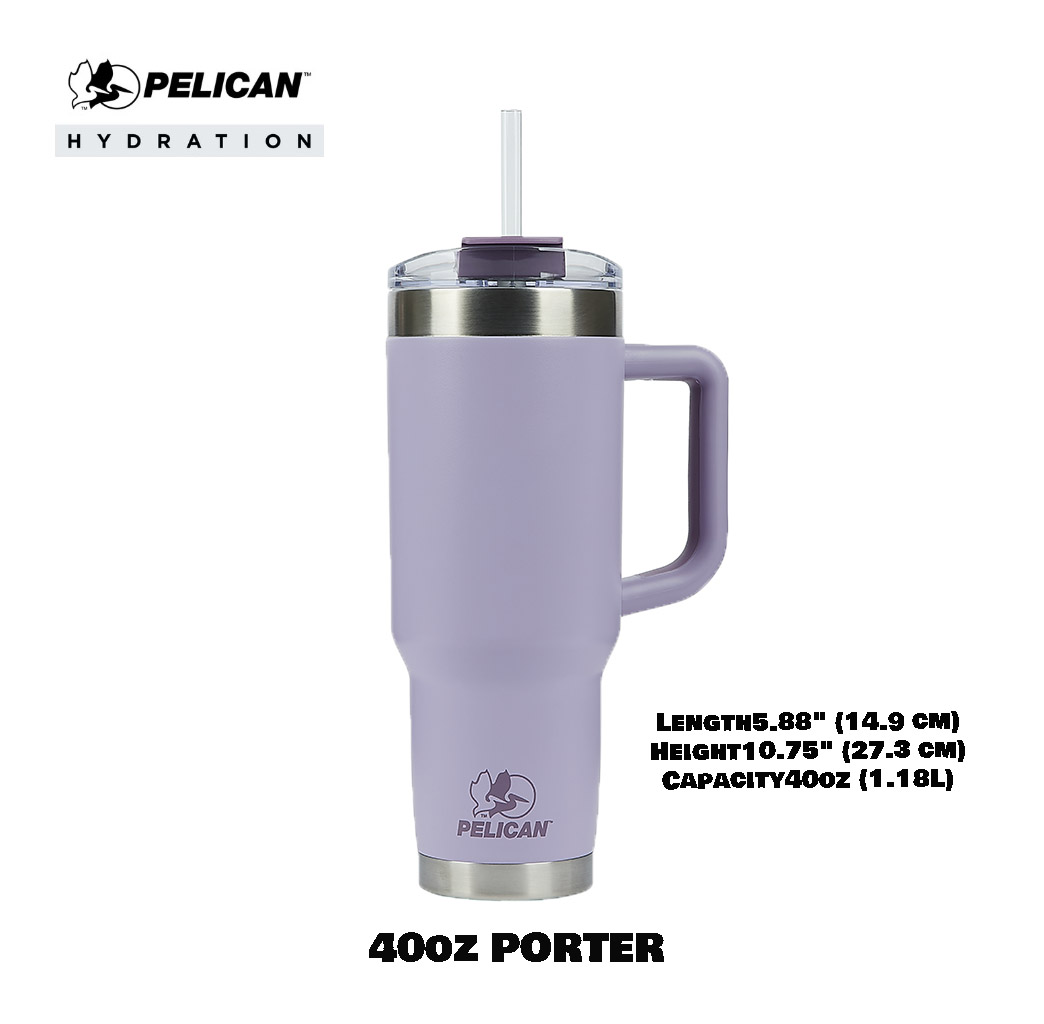 Pelican Porter 40oz 1180ml Tumbler - Lilac Purple - แก้วน้ำเก็บอุณหภูมิ เก็บความเย็น-ความร้อน 🇺🇸 เเท้💯 รับประกัน 1ปี