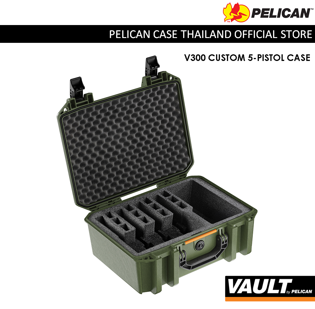 Pelican V300 Vault with Custom Foam - OD Green