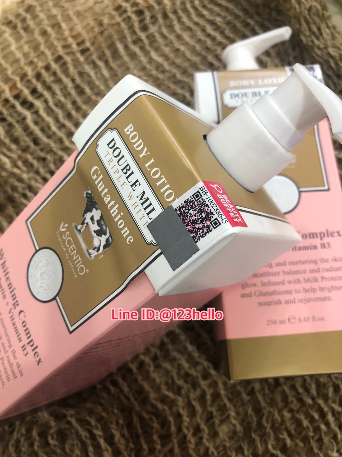 SCENTIO DOUBLE MILK BODY LOTION เซนทิโอ ดับเบิ้ลมิลค์ ทริปเปิ้ล ไวท์ บอดี้ โลชั่น 250 ml.