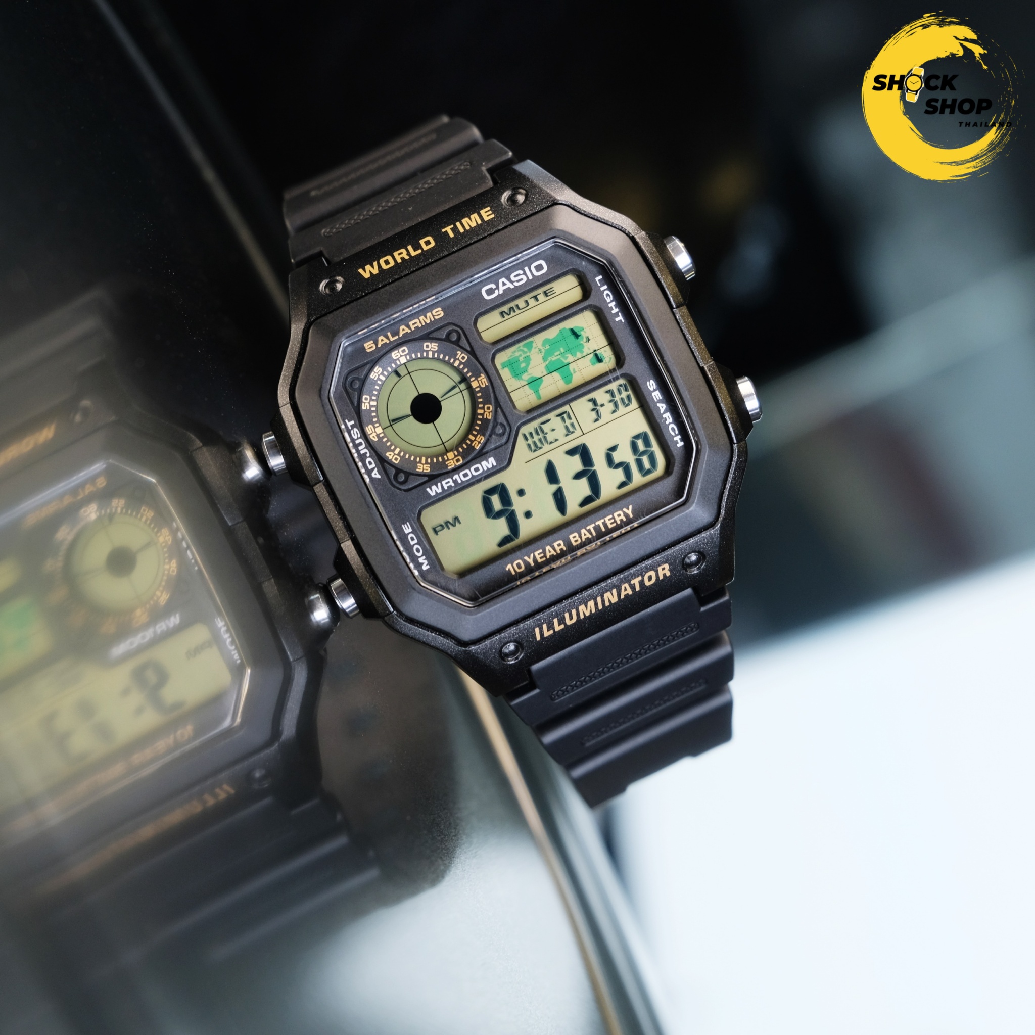 CASIO นาฬิกาข้อมือ รุ่น AE-1200WH-1B วัสดุเรซิ่น คาสิโอ