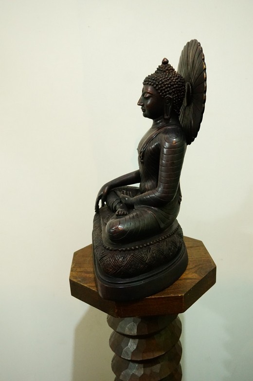 พระพุทธเมตตา หน้าตัก 9 นิ้ว รมดำ ปางมารวิชัย