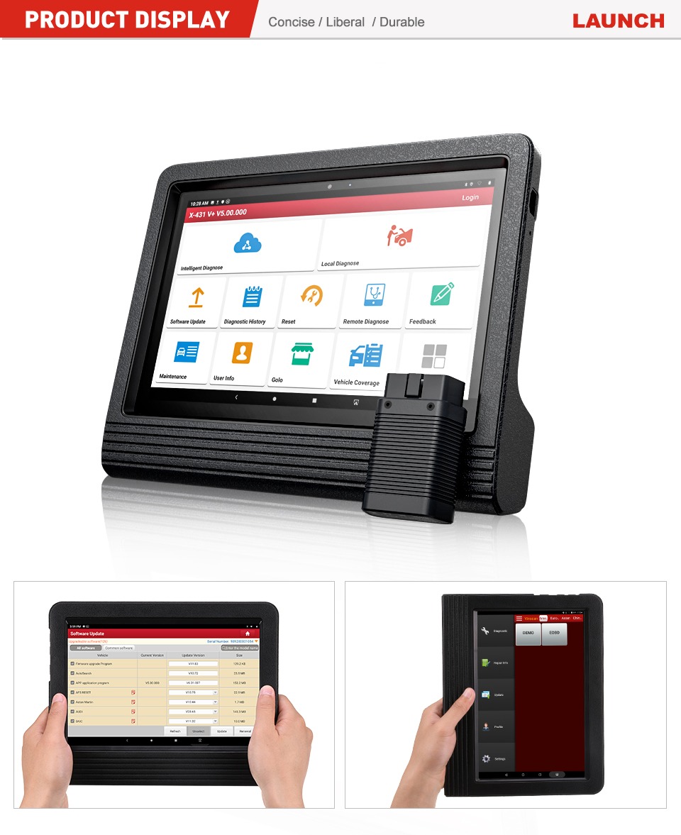 Launch X431 V Plus V4.0 12V สำหรับ รถยนต์ และ 24V สำหรับ รถบรรทุก เครื่องมือวิเคราะห์ รถยนต์ เครื่องสแกนรถยนต์ เครื่องมือวินิจฉัยรถยนต์ เครื่องสแกนโค้ด วิเคราะห์รถยนต์ อ่านโค้ดต่างๆ HD3 HDIII for 12V cars & 24V Trucks Code Reader Car Scanner Automotive