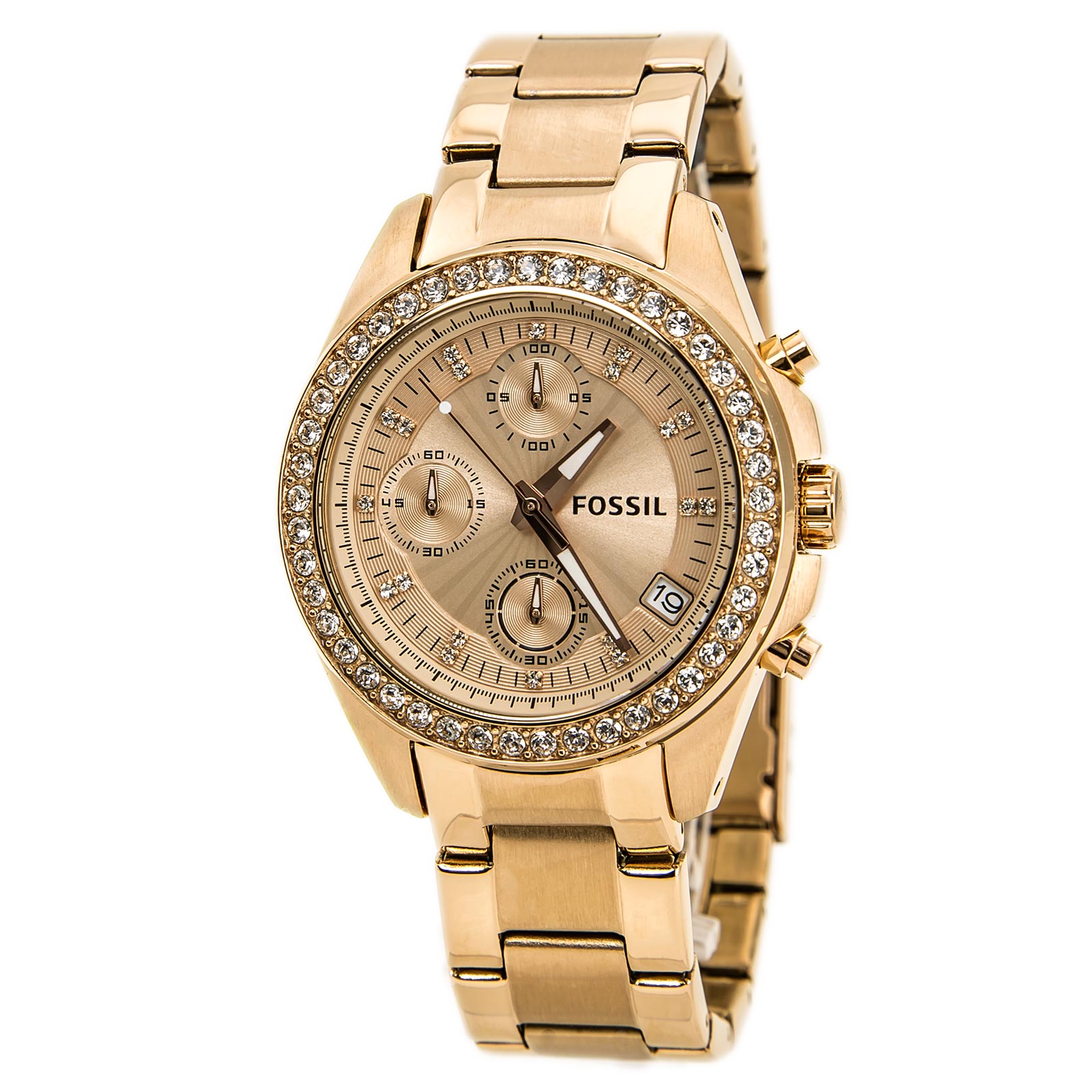 นาฬิกา Fossil รุ่น ES3352 Decker Chronograph Stainless Steel Watch-Rose Gold นาฬิกาข้อมือผู้หญิง ของแท้ รับประกันศูนย์ 2 ปี ส่งพร้อมกล่อง และใบรับประกัน