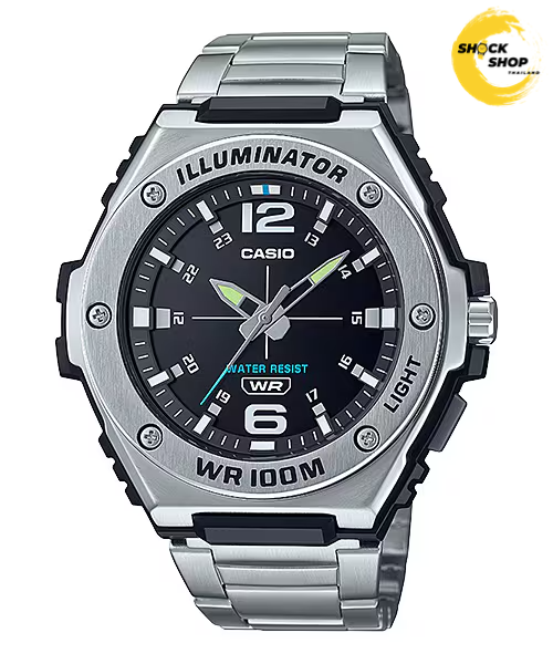 CASIO นาฬิกาผู้ชาย รุ่น MWA-100HD-1AV วัสดุสเตนเลสสตีล สีดำ คาสิโอ