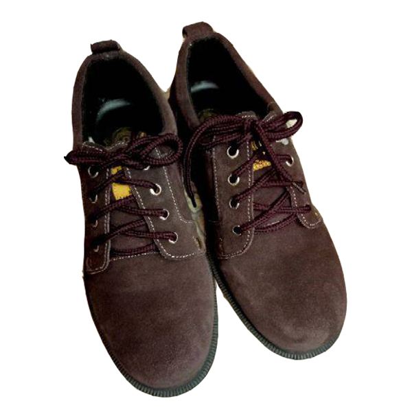 รองเท้าเซ็ฟตี้หุ้มส้น รุ่น7ดาวหนังกลับ สีน้ำตาล