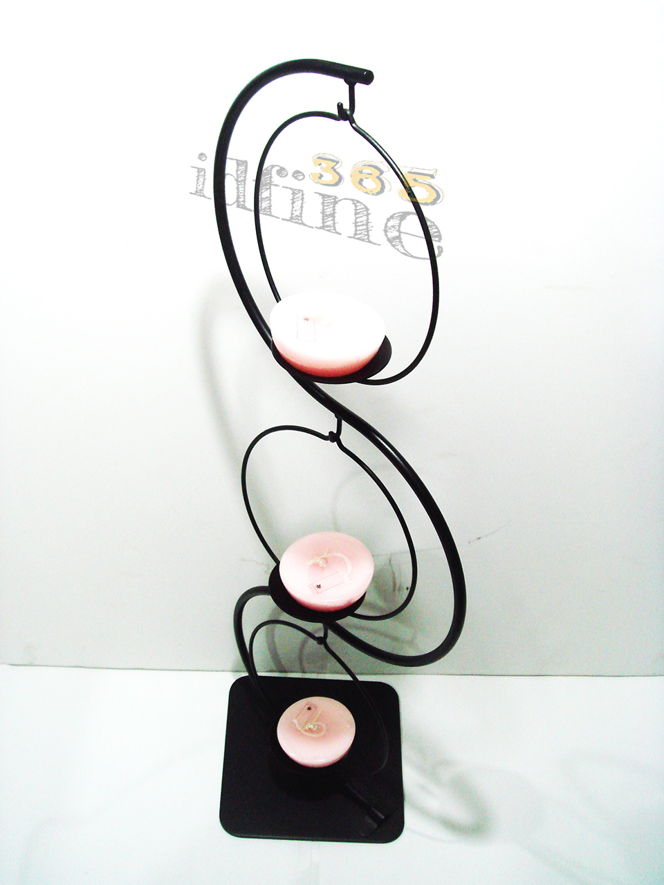เชิงเทียน ที่วางเทียนแบบตั้งพื้น 3 ชั้น สีดำ Candle Stand Set ส่งฟรี พร้อมของแถมเพียบ