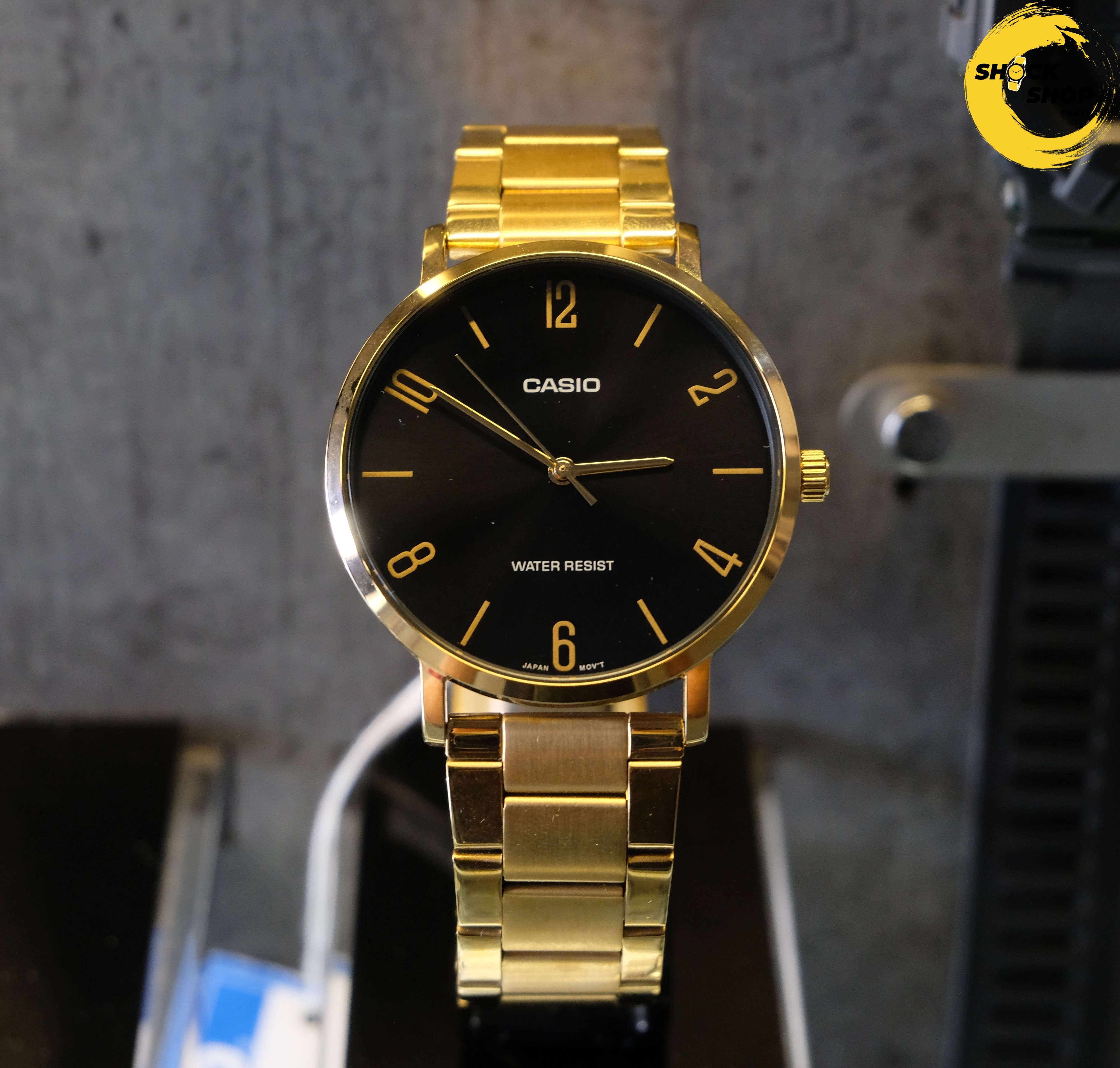 CASIO นาฬิกาผู้ชาย รุ่น MTP-VT01G-1B2 วัสดุสเตนเลสสตีล สีทอง คาสิโอ