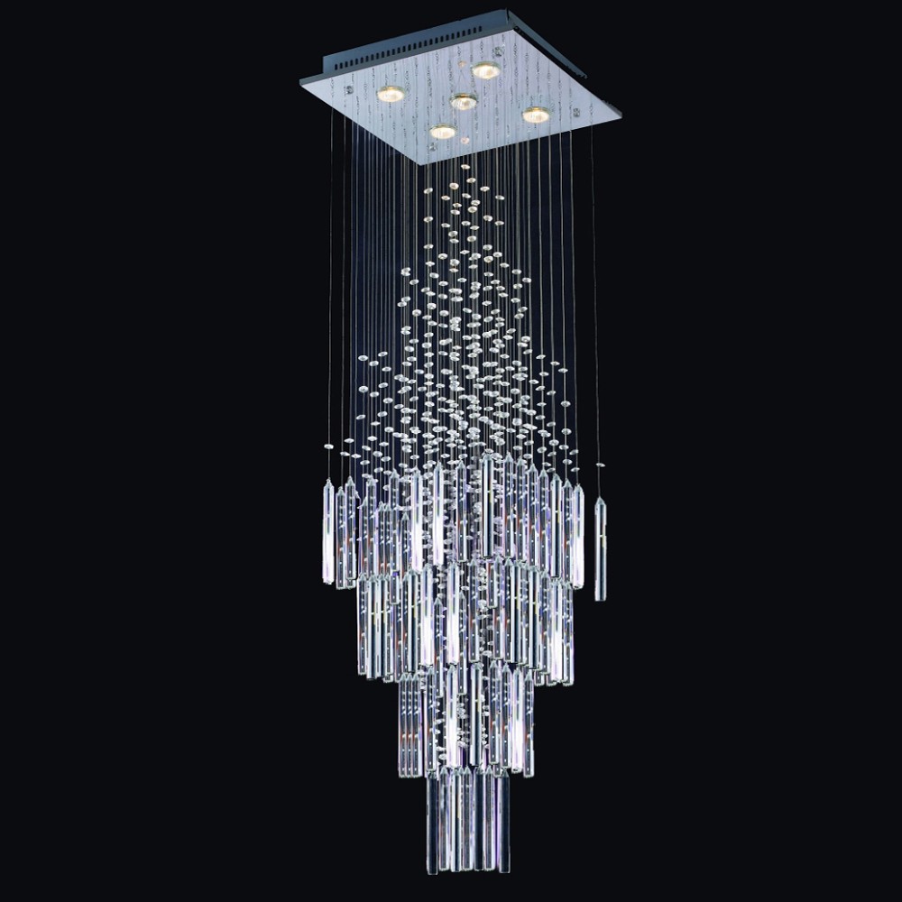 โคมไฟระย้า คริสตัล โคมไฟเพดาน ไฟ LED ขนาด L50*W50*h180 ซม.