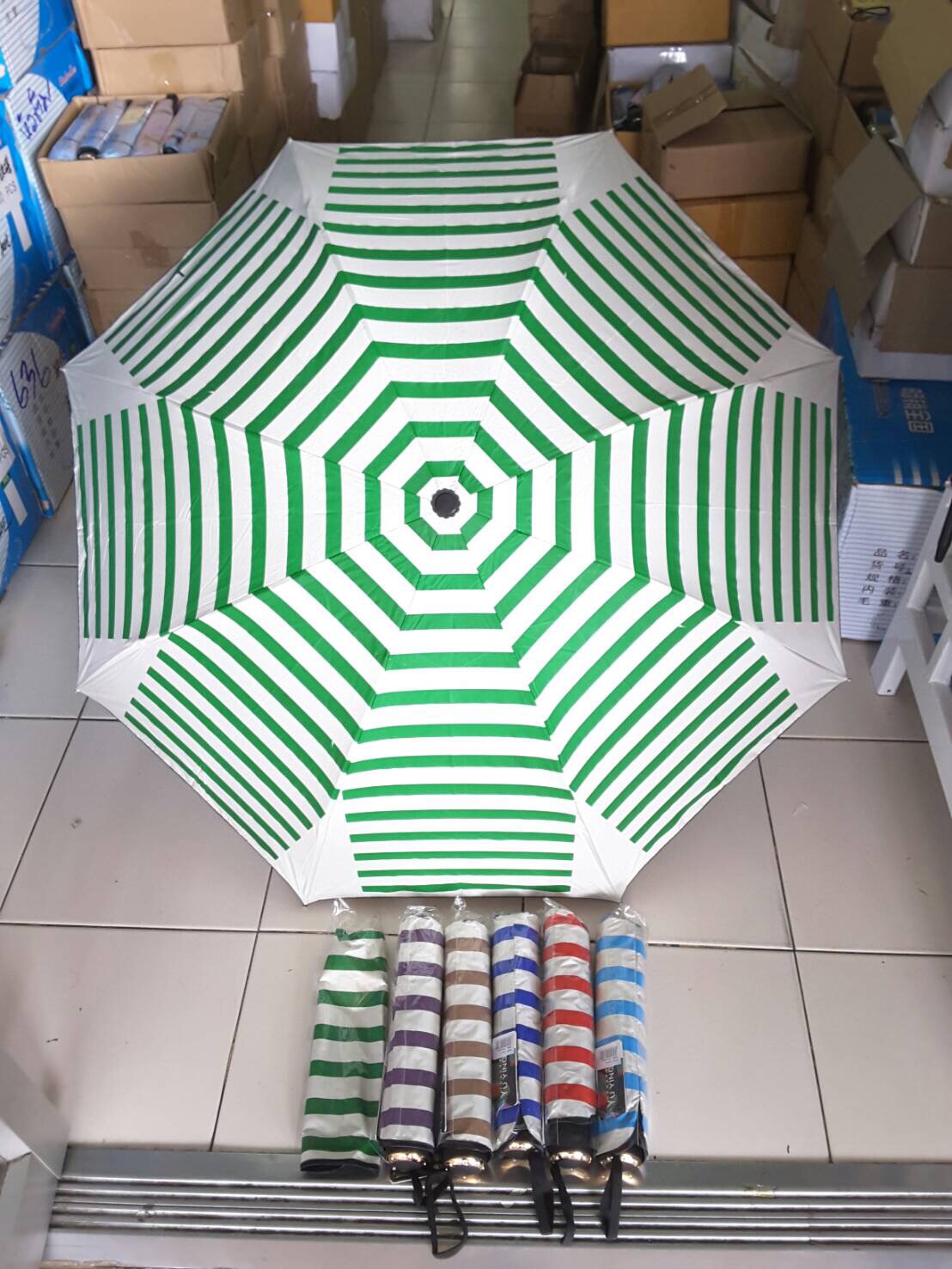 ร่มพับแฟชั่น3ตอนยูวีดำ21นิ้รหัส610