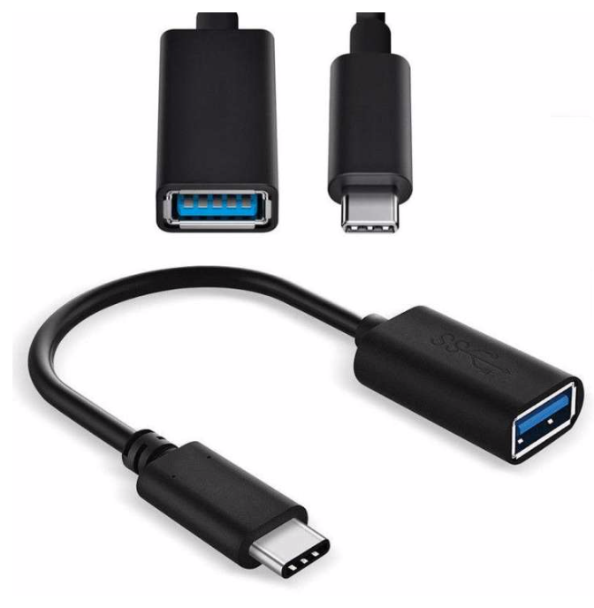 USB 3.1 Type C to USB 3.0 Type A Male-to-Female OTG Data Connector Cable black