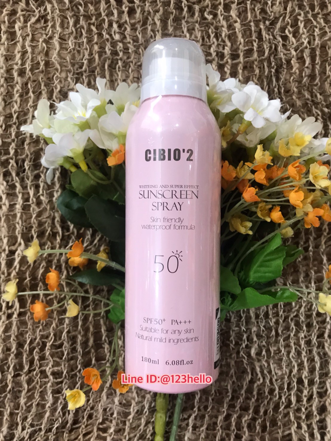 CiBio’2 Sun Screen Spray Skin Friendly Waterproof Formula SPF 50+ Pa+++ ชิบิโอ ทู สเปรย์น้ำไวท์ เทนนิ่งกันแดด แบบฉีด เอฟพีเอฟ 50+ พีเอ+++ 180 ml