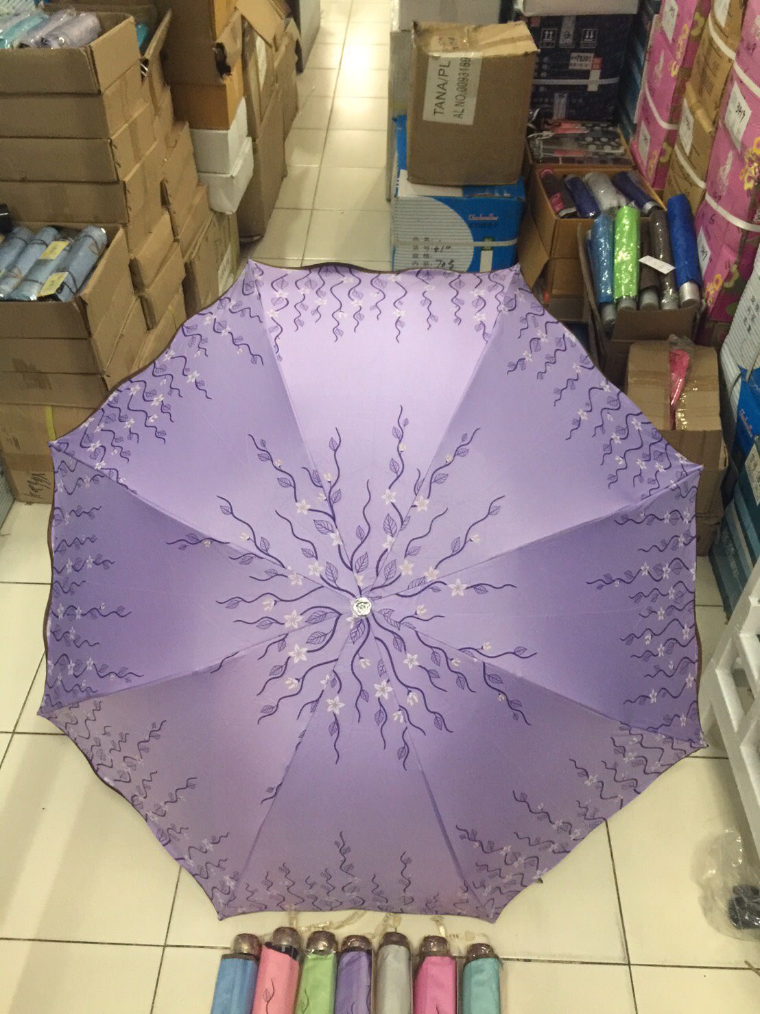 ร่มโค้งแฟชั่นยูวีดำ รหัส 9201