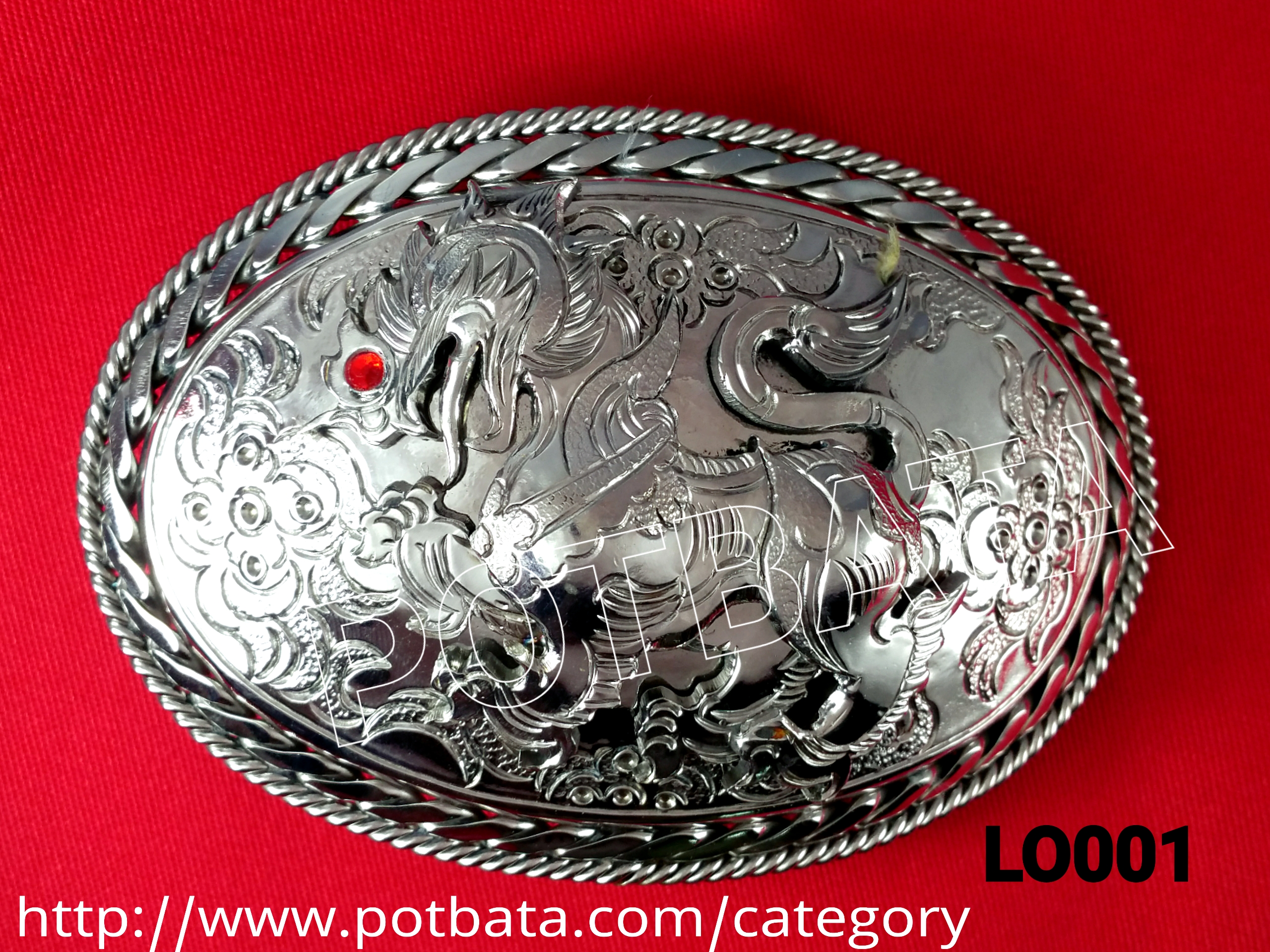 หัวเข็มขัดสแตนเลส สิงห์2ขอบ LO001