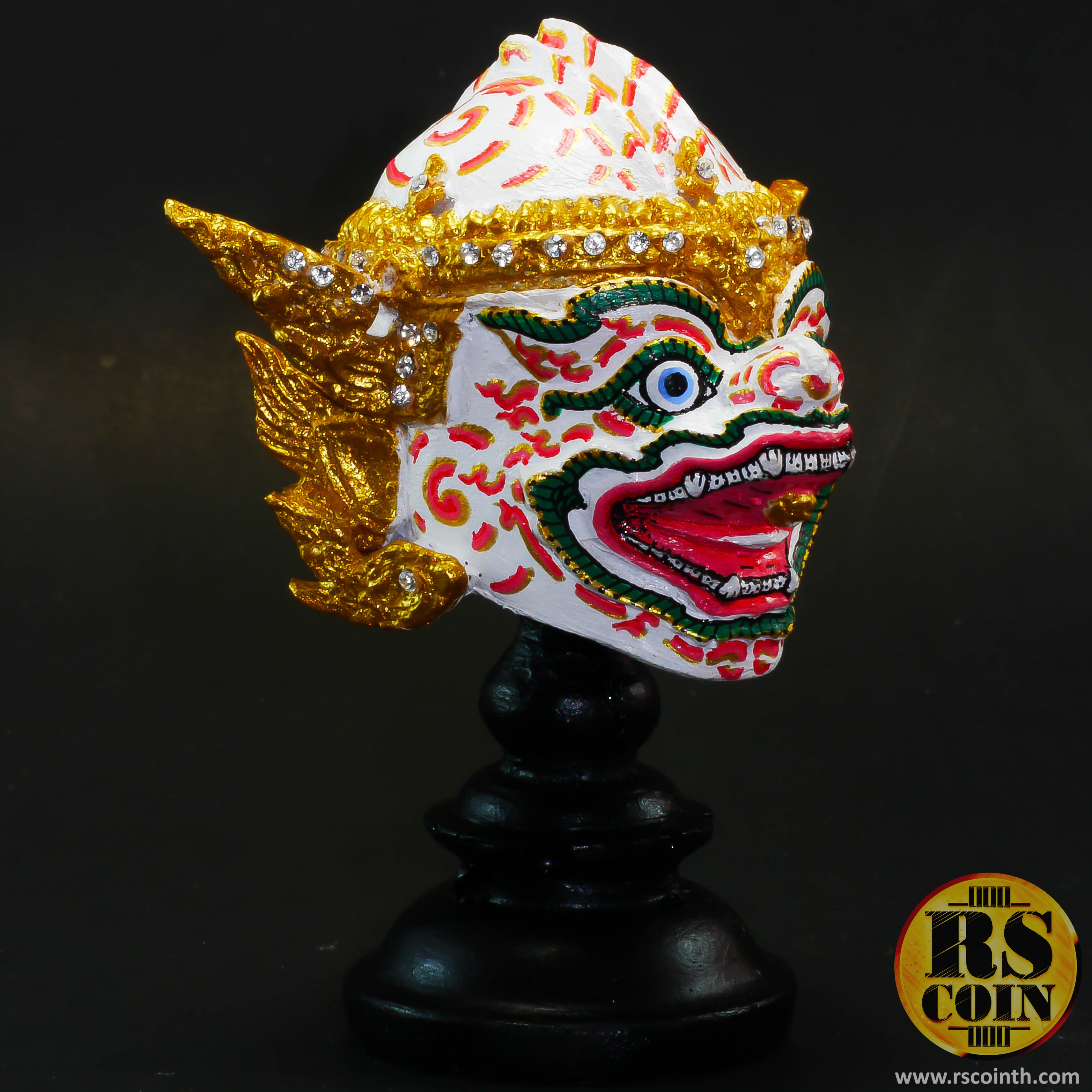 หัวโขนเรซิ่น - หนุมาน (Ramakien White Ape Hanuman Khon Mask Size.S)