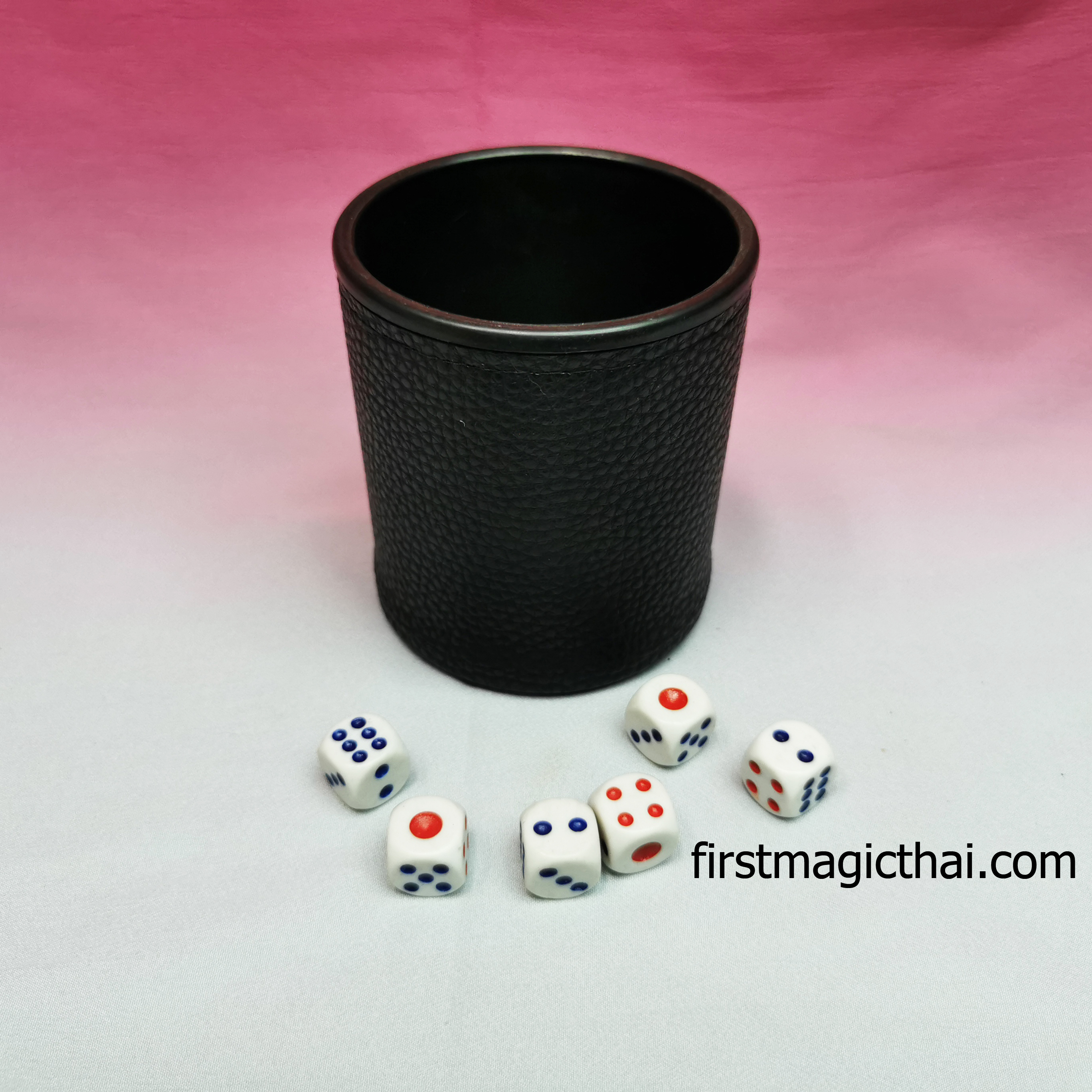 ถ้วยเล่นลูกเต๋า รุ่น ดำล้วน หุ้มหนัง