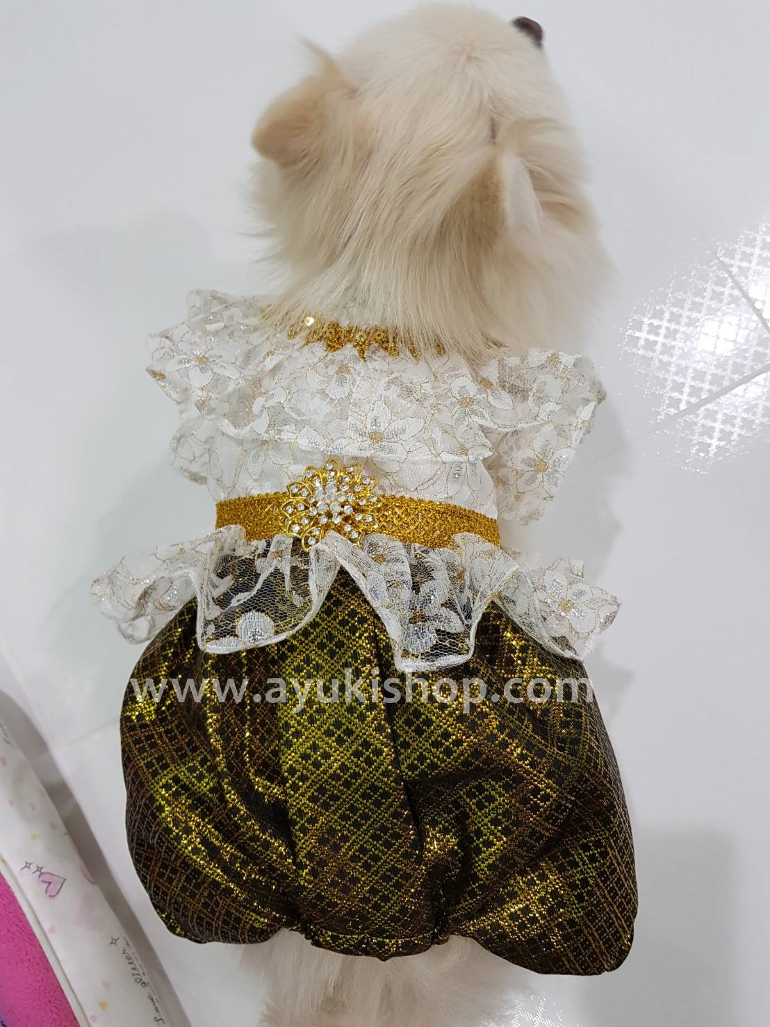 ชุดไทยโจงกระเบน ชุดน้องหมา แฟชั่นสัตว์เลี้ยง เสื้อผ้าสุนัข