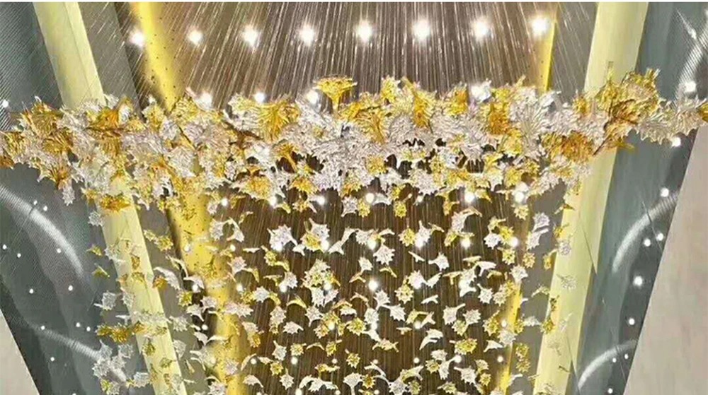 Maple Leaves crystal glass สำหรับ ไฟระย้า โคมไฟ โคมแขวน ไฟเพดาน โคมระย้า ไฟแขวน ไฟกิ่ง ไฟช่อ โคมไฟแขวน