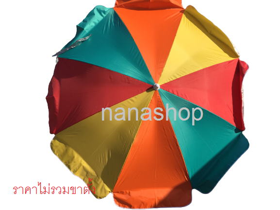 ร่มสนาม 36 นิ้ว ร่มผ้าร่มยูวีด้านในสีเงิน ร่มขายของ ร่มใหญ่ ร่มทรงกลม 8 ก้าน เนื้อผ้าร่มยูวี แกนเหล็กชุบสีขาว