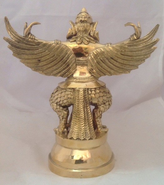 ครุฑ พญาครุฑ ใหญ่ ทองเหลือง ขัดเงา 5นิ้ว