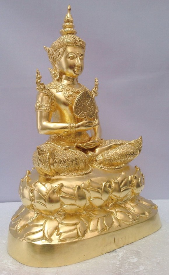 พระศรีอริยเมตไตรย ลงรักปิดทองแท้ 9นิ้ว