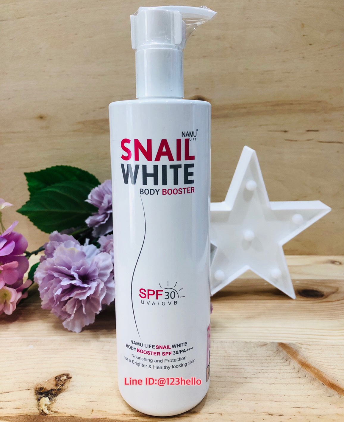 NAMU LIFE SNAILWHITE BODY BOOSTER SPF30/PA+++ นามุ ไลฟ์ สเนลไวท์ บอดี้ บูสเตอร์ เอสพีเอฟ 30/พีเอ+++ 300 มล.