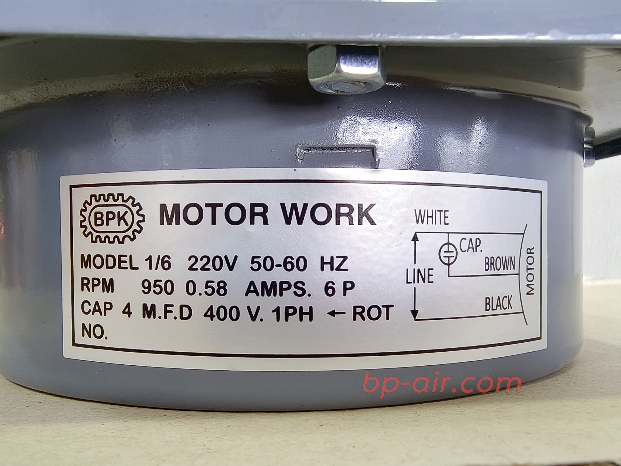 มอเตอร์คอล์ยร้อน แบบปีก 1/6 HP